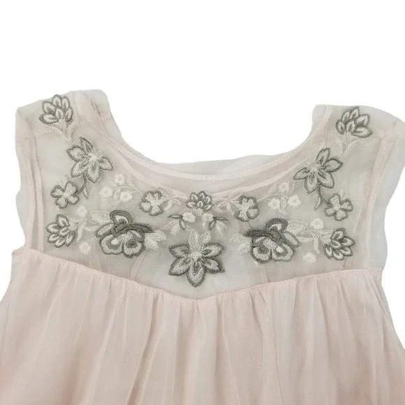 Hollister Babydoll Layered Tank Top Womens M Pink Embroidered Sleeveless Top - Picture 6 of 16